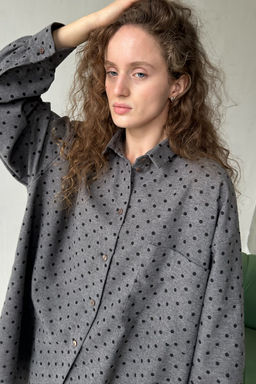 Рубашка женская HUG077/12/Серый, черный