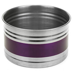 Банка для сыпучих продуктов из нержавеющей стали 0,8л, д12,5см, h7,5см, крышка пластмассовая с пароотводом, цветной корпус, фиолетовый, в коробке (Китай) - Домашняя мода фото 2