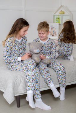 Пижама подростковая из кулирки пенье на манжетах Дрёма графити - Амадэль фото 38