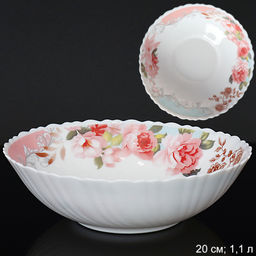 Салатник 1100 мл 200 мм А / TW-80XN (6801) Розы на голубом