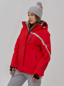 Горнолыжная куртка женская зимняя красного цвета 7017Kr - Chunmai фото 2