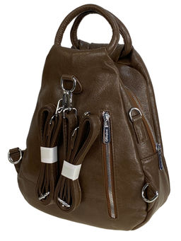 Женская сумка-рюкзак из искусственной кожи, цвет коричневый - Greta фото 2
