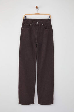 Kahverengi Yuksek Bel Genis Paca Wide Leg Jeans TWOAW26JE00119 - Trendyolmilla фото 5