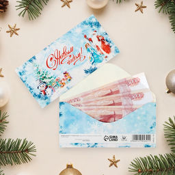 Цена за 10 шт. Конверт для денег «С Новым Годом!», 16×8 см