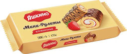 Яшкино, мини-рулет бисквитный Клубничный, 175 г  фото 2