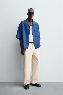 CAMISA BOXY FIT ESTRUCTURA / Azul?n