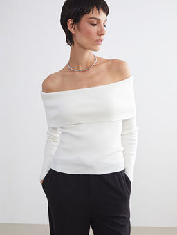 Kay?k Yaka Kad?n Triko Kazak