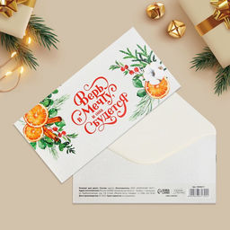 Цена за 10 шт. Конверт для денег «Новый год: Верь в мечту и она сбудется», 16.5×8 см