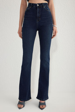TRENDYOLMILLA Koyu Mavi Yuksek Bel Flare Jeans TWOSS25JE00109  фото 3