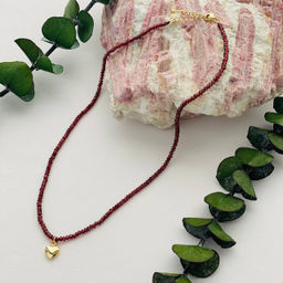 Колье из Граната с подвеской Сердце