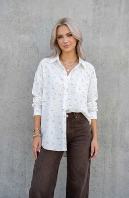 K13470 Рубашка OVER SIZE БЕЛЫЙ