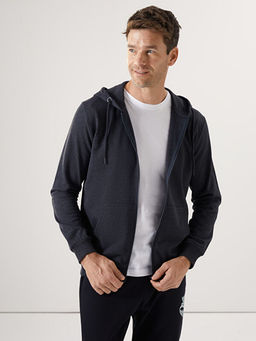 Kap??onlu Uzun Kollu Erkek Fermuarl? Sweatshirt