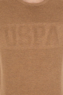 Мужской светло-коричневый меланжевый свитер Неожиданная скидка в корзине - U.s. polo assn фото 6