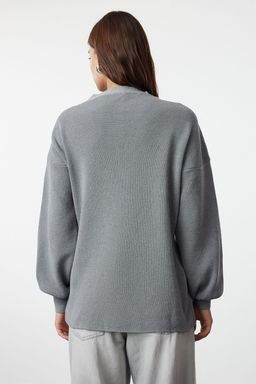 Gri V Yaka Triko H?rka TWOAW25HI00107 - Trendyolmilla фото 5