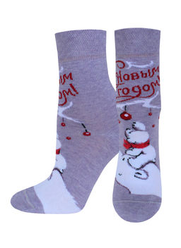 Цена за 2 пары. Носки новогодние БЛ.СИРЕНЕВЫЙ МЕЛАНЖ
