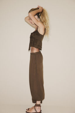 RUFFLED TOP WITH BOW - Zara фото 3