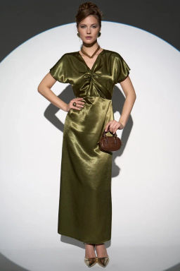 Платье Иола (олива) - Эльза фото 16