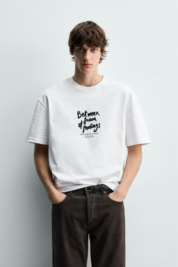 CAMISETA TEXTO CON TEXTURA / Blanco - Zara фото 2