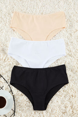 TRENDYOLMILLA Siyah-Beyaz-Ten 3lu Paket Pamuklu Hipster Orme Kulot THMAW25KU00032 фото 4