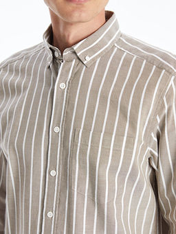 Regular Fit Uzun Kollu ?izgili Erkek G?mlek