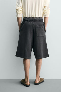 BERMUDA JOGGER RELAXED FIT EFECTO LAVADO / Antracita oscuro