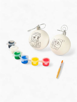 Елочные шары под раскраску «Лошадки», с красками, 2 шт., набор для творчества