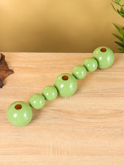 Подсвечник на 3 свечи «Бусы», с 7 сферами, 44×8×8 см, кипарис