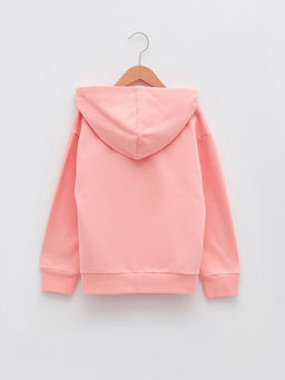 Kap??onlu Bask?l? Uzun Kollu K?z ?ocuk Sweatshirt - Waikiki фото 2