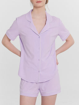 Пижама женская Mark Formelle хлопок с эластаном лиловая  фото 8