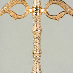 Подсвечник на 3 свечи 23 см золото резное / 303G /уп 48/ - Галеонтрейд фото 4