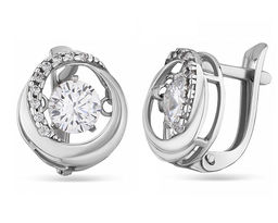 Серьги, куб.циркон., А-2128888/9