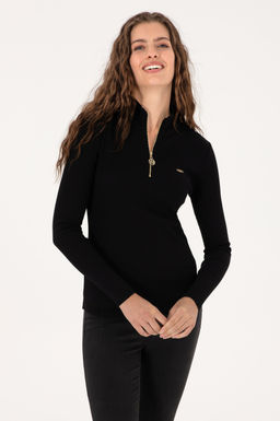 Kad_n Siyah Sweatshirt Sepette S_rpriz _ndirim