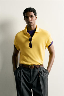 SUDADERA POLO REGULAR FIT MANGA CORTA / Amarillo - Zara фото 2