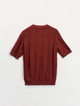 Джемпер поло фактурной вязки ZR2605043306-21 / Zarina