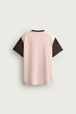 CAMISETA REGULAR FIT COLOR BLOCK / Rosa palo - Zara фото 8