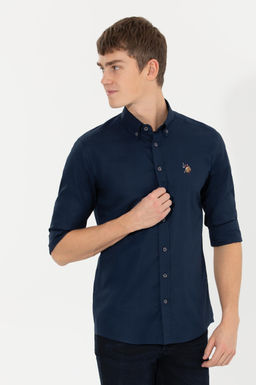 U. S. Polo Assn / Рубашка мужская темно-синяя Uzunkol Basic - U.s. polo assn фото 3