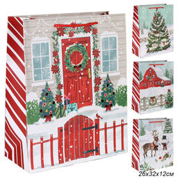 Цена за 12 шт. Пакет подарочный 26х32х12см / 5385L /уп 12/384/Новый год - Галеонтрейд фото 6