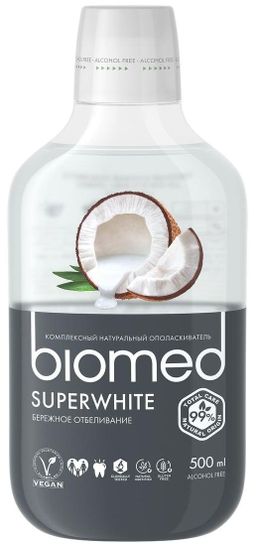 BIOMED SUPER WHITE / СУПЕРВАЙТ ополаскиватель, 500 мл - Biomio фото 2