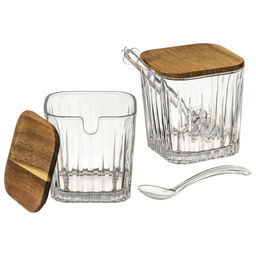 НАБОР БАНОК NATURE ДЛЯ МЕДА/САХАРА С ПАЛОЧКОЙ/ЛОЖКОЙ 300 МЛ/2 ШТ - Lefard фото 4