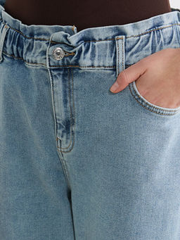 Beli Lastikli Slim Mom Kad?n Jean Pantolon