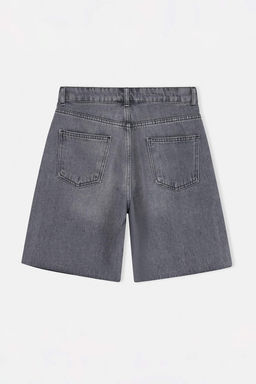 Koyu Mavi Yuksek Bel City Boy Denim Sort TWOSS26SR00107 - Trendyolmilla фото 4