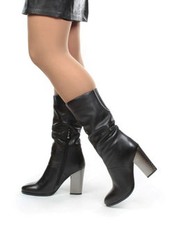 04-YF189-010M BLACK Полусапоги зимние женские (натуральная кожа, натуральный мех (еврозима))