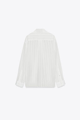 STRIPED COTTON - SILK SHIRT ZW COLLECTION - Zara фото 7