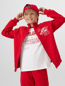 Толстовка для мальчиков красная на молнии - Mark formelle фото 6