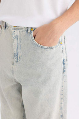 Джинсовые брюки Baggy Fit с широким узором и нормальной талией, широкие брюки - Defacto фото 12