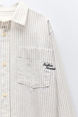 EMBROIDERED STRIPE SHIRT - Zara фото 3
