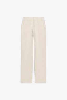 STRAIGHT-LEG LINEN BLEND TROUSERS - Zara фото 6