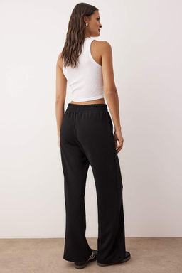 Siyah Beli Kal?n Lastikli Bagc?kl? Straight/Duz Kesim Orme Pantolon TWOAW26PL00100 - Trendyolmilla фото 7