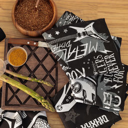 Набор кухонных полотенец Доляна Rock'n'roll 35х60см-4шт, 100% хл  фото 7