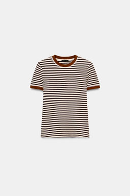 STRIPED SHORT SLEEVE T-SHIRT - Zara фото 10